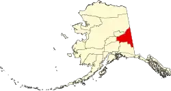 Map of Alaska highlighting Southeast Fairbanks Census Area