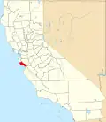 State map highlighting Santa Cruz County