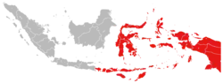 Eastern Indonesia (Brunei, East Malaysia, and Timor-Leste have been removed from the map)
