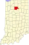 Map of Indiana highlighting Fulton County
