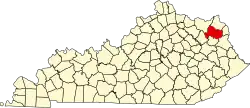 State map highlighting Carter County