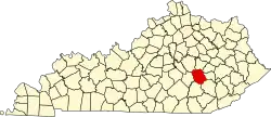 State map highlighting Jackson County