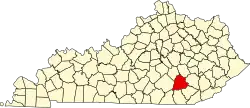 State map highlighting Laurel County