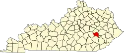 State map highlighting Owsley County