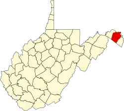Location of Berkeley County in West Virginia