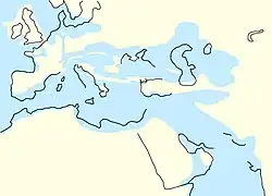 The North Sea between 34&nbsp;million years ago and 28&nbsp;million years ago, as Central Europe became dry land