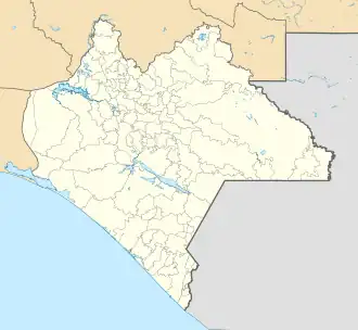 Map showing the location of Lacandon Jungle