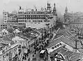 Nanjing Road in Shanghai, within the Shanghai International Settlement, a concession administered by multiple foreign powers during the late Qing Dynasty.