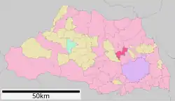 Location of Okegawa in Saitama Prefecture