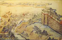 The walled Old City of Shanghai in the 17th century