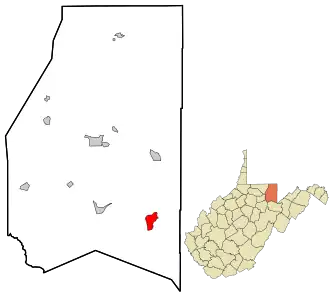 Location in Preston County and the state of West Virginia.
