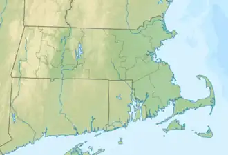Location of Onota Lake in Massachusetts, USA.