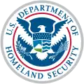 Emblem of the Department of Homeland Security, the umbrella agency responsible for border control in the United States