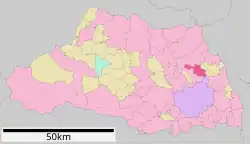 Location of Shiraoka in Saitama Prefecture