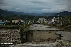 Road destroyed after heavy rain, Soleymanabad