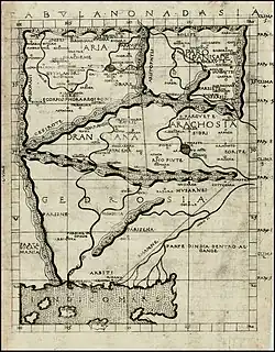 9th Map of Asia Ariana, Drangiana, Gedrosia, Arachosia, and Paropanisus