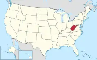 West Virginia's location within the U.S.