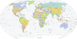A simple political map of the world