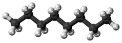 Ball-and-stick model of octane