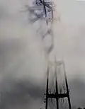 Sutro Tower casts a 3D fog shadow.