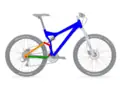 A diagram of the suspension on a Specialized Stumpjumper FSR mountain bike.