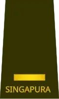 Second lieutenant (Singapore Army)[43]