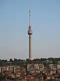 The Rousse TV Tower as seen from the city