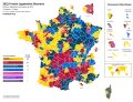Simplified map shows which group led in each seat after the 1st round.