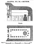 Cave 9: a worship hall with early paintings and animal friezes (1st century CE)[85]
