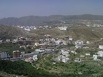 Al-Bahah City, located 2,155&nbsp;m (7,070&nbsp;ft) above sea level