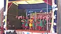 A group of students performing bhangra (dance) (India)