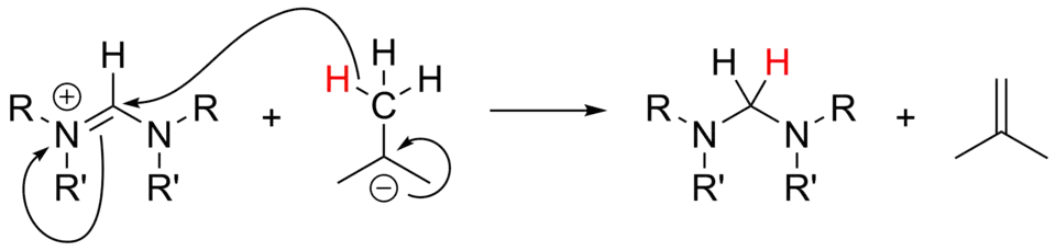 Reduction of formamidinium salts with tert-butyllithium