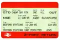 A return ticket issued in United Kingdom.