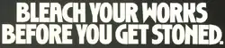 A poster encouraging injection drug users to use bleach to clean their syringes and needles.