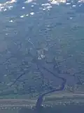 An aerial view of Drogheda and the River Boyne estuary