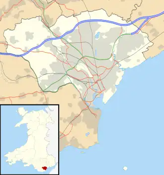 Cardiff shown within Wales