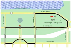Track map of Chicago street circuit