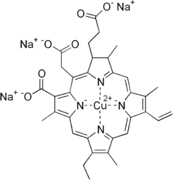Structural formula of chlorophyllin, sodium salt