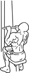 Narrow grip overhand pull-down end