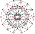 (14 14 11)(3), has 56 vertices, 168 edges and 84 square faces, seen in this 14-gonal projection.