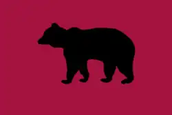 Digital reconstruction of bear flag flown by secessionists In Los Angeles, 1861 (based on description)[70]