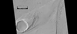 Streamlined shape showing layers, as seen by HiRISE under HiWish program.