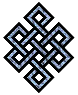The "endless knot," a symbol of eternity used in Tibetan Buddhism.