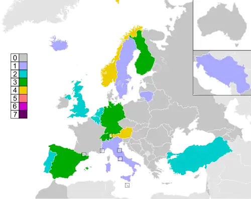 Colour-coded map