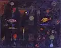 Fish Magic, Paul Klee, oil and watercolour varnished, 1925