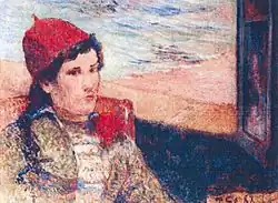 Femme devant une fenêtre ouverte, dite la Fiancée by Paul Gauguin (1888). Triton