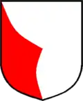 a gore—Argent, a gore gules