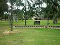 Memorial grove and eternal flame sculpture