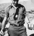 Horned lizard on a necktie at El Paso, Texas, in 1940
