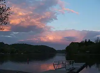 Boat launch at sunset